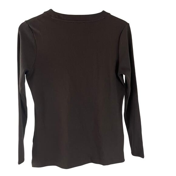 Anatomie Espresso Brown Danielle Button-Up Cardigan Ribbed Size Medium Pima - Picture 2 of 4